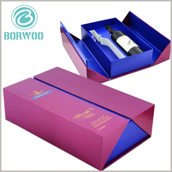 Double open gift packaging for wine bottles. Wine packaging has a unique way of opening, which can improve the packaging experience.