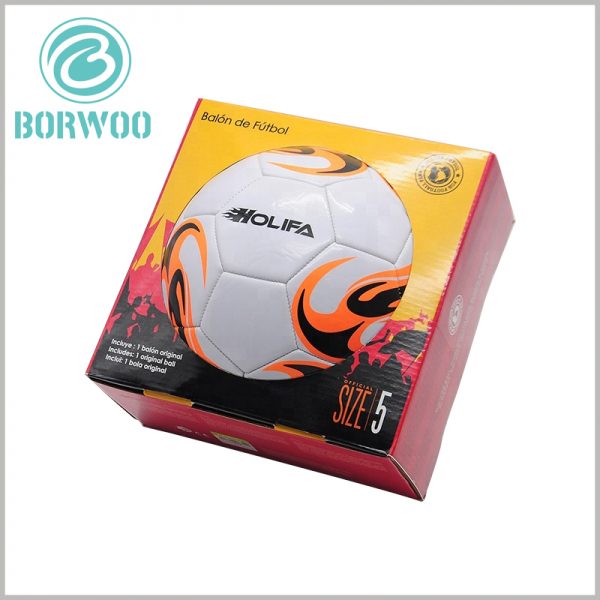 Football packaging boxes with printing wholesale. Customized corrugated packaging design can be one of the competitive advantages of football to increase product attractiveness.