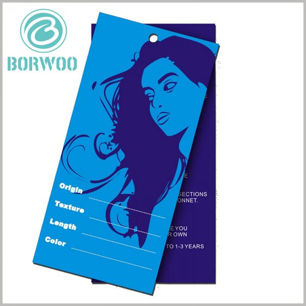 Hair extension hang tags wholesale.The style of the wig is printed on the tag in the form of a card, which is very attractive to customers.