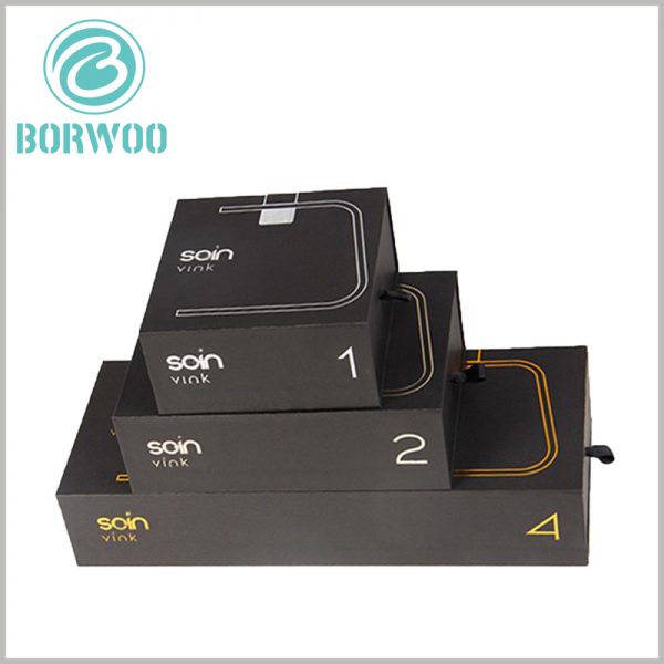 black cardboard candles boxes packaging wholesale. The size of the candle packaging box is determined according to the specifications and capacity of the product, and is fully customizable.