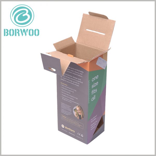 corrugated packaging for sports brace. E Corrugated paper is used as the raw material for packaging, and customized packaging is light and cheap.