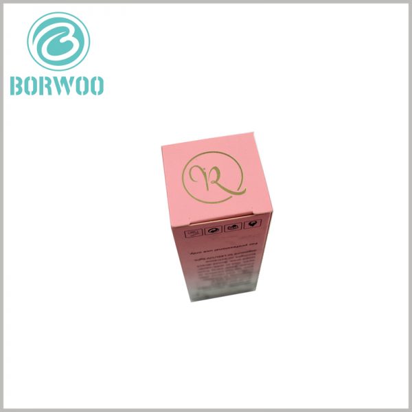 cosmetic packaging boxes with bronzing logo. Brand information and logo are printed by bronzing, and the golden visual sense can improve customers' judgment of brand value