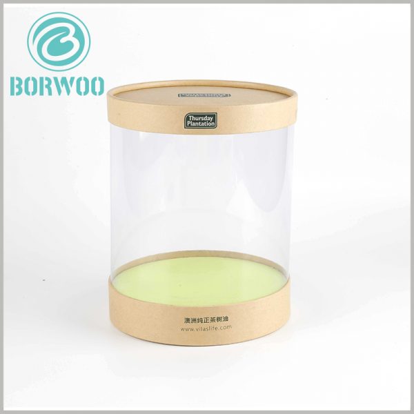 custom clear tube packaging with kraft lids. Clear round boxes are like a high-end showcase, which will improve the display effect of products and attract more customers to buy products.
