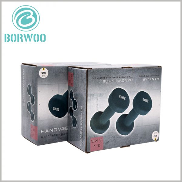 custom corrugated packaging for dumbbells. High-quality corrugated paper has excellent load-bearing capacity and is one of the best choices for dumbbell sports packaging.
