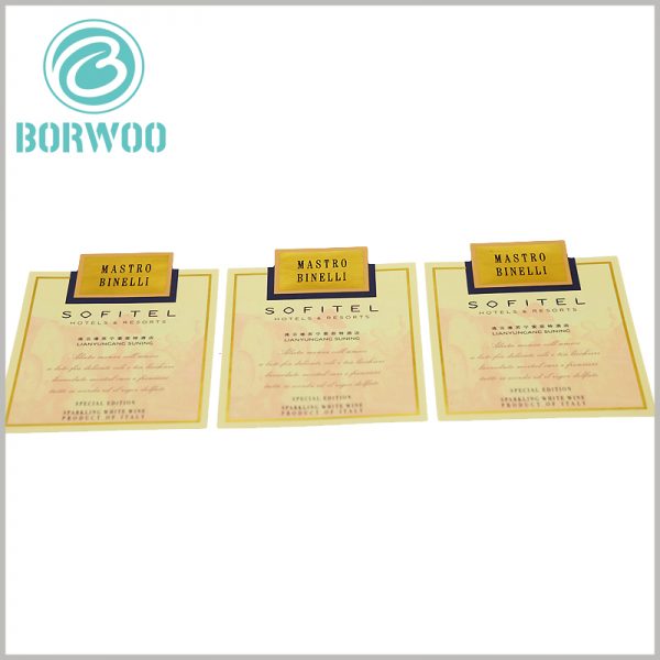 custom paper label for wine bottles.Custom labels are very cheap, but the information contained in their printed content can promote brand building.