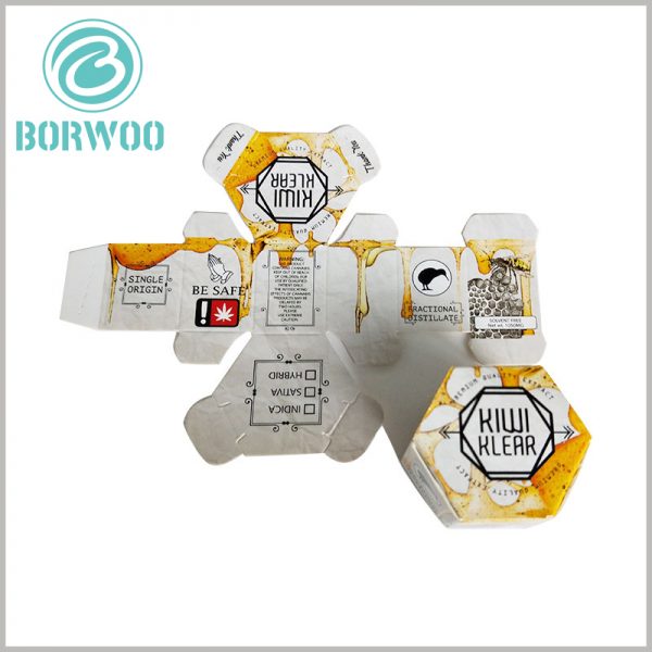 hexagonal food packaging boxes tempalte. We have an experienced food packaging design team that can give professional advice on packaging structure design.