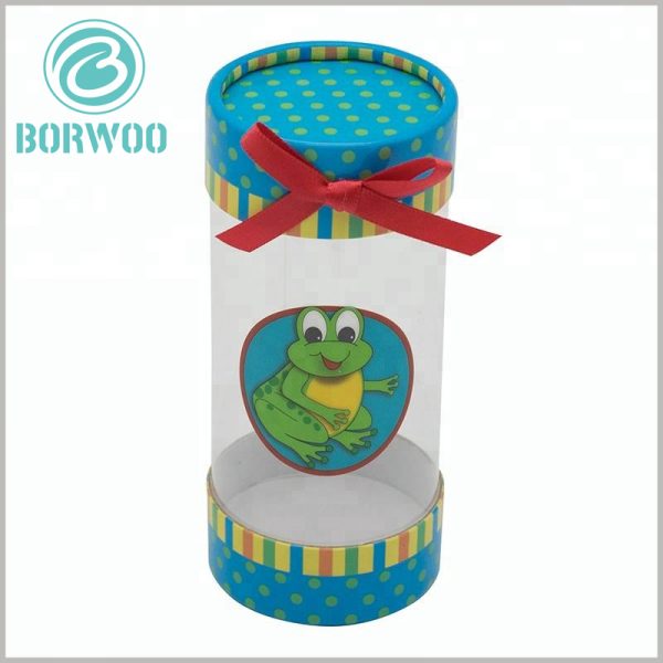 printed plastic tube gift boxes with bows. The material of the customized tube packaging is high-quality, making the plastic tube packaging rigid or semi-rigid.
