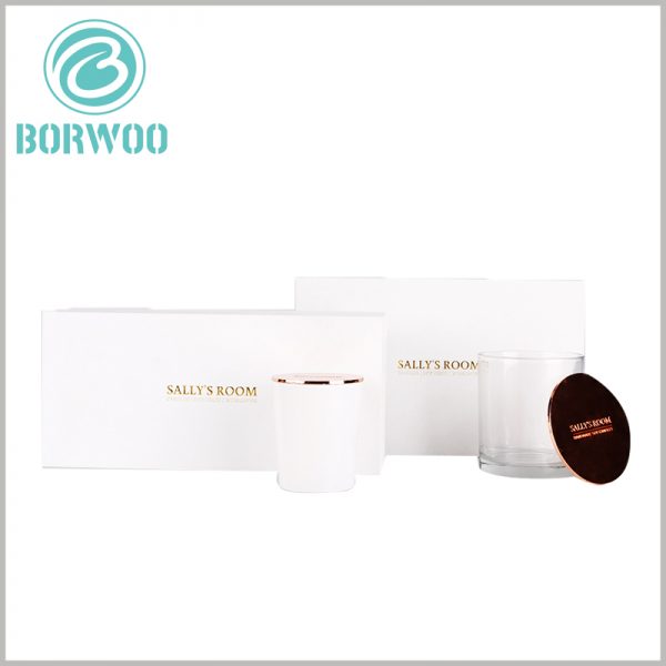 white cardboard candle box packaging wholesale. Customized cardboard box packaging size is determined according to the product to ensure that the product and the packaging are completely matched.