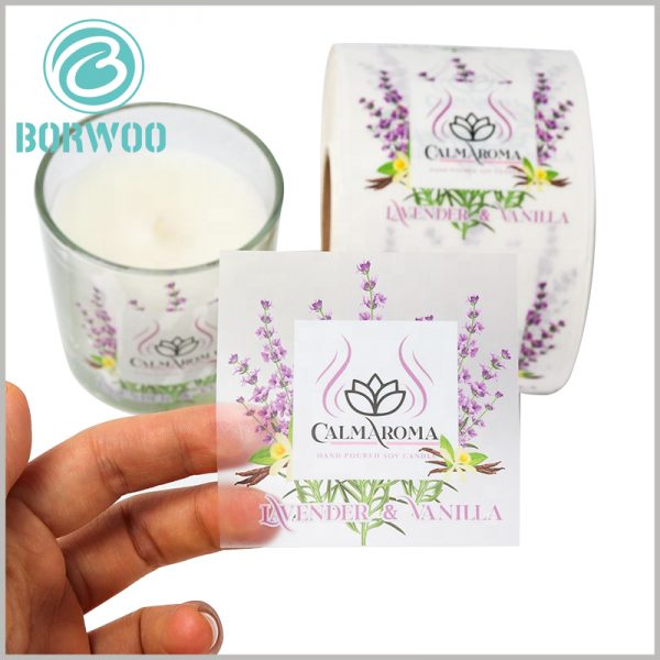 wholesale printalbe plastic label for candles.Customized labels can reflect the characteristics and differences of candles and are an important factor in product marketing.