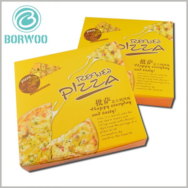 8 inch pizza boxes recyclable. The customized packaging uses 350gsm single-powder paper as the raw material, which reduces the manufacturing cost and weight of the packaging