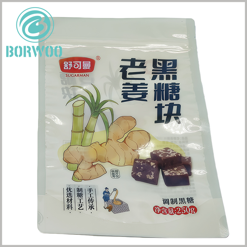 Wholesale 250g Ginger Black Sugar Cubes Pouch | Food Grade FDA Certified Stand-Up
