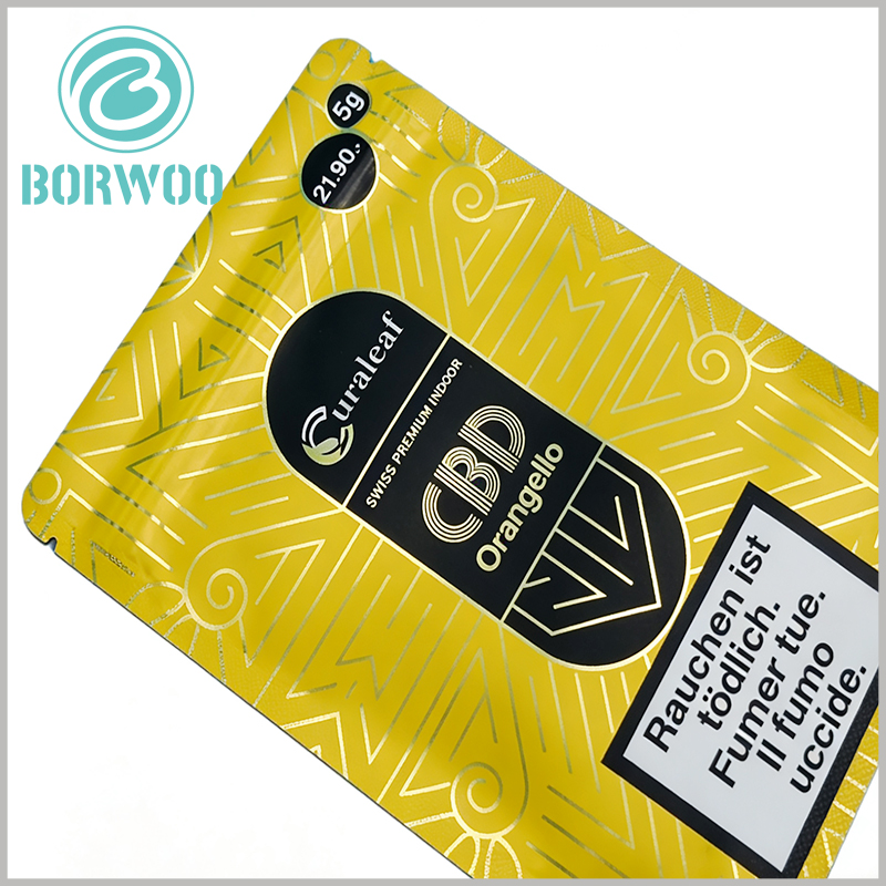 5g Smell Proof Mylar Bags for CBD Flower | Child-Resistant Cannabis Packaging