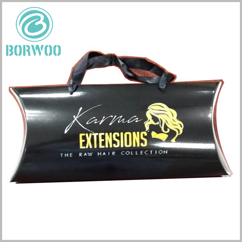 Black hair extensions packaging boxes. Black pillow boxes wholesale can print specific content to increase the recognition of packaging and products.