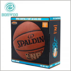 Cheap corrugated packaging for basketball. Most of the basketball is exposed to the outside of the packaging, which can improve customers' awareness and sense of reality about the product.