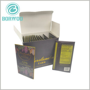 Chocolate bar packaging and display box with printed, product packaging printing with brand and product corresponding information can help sales