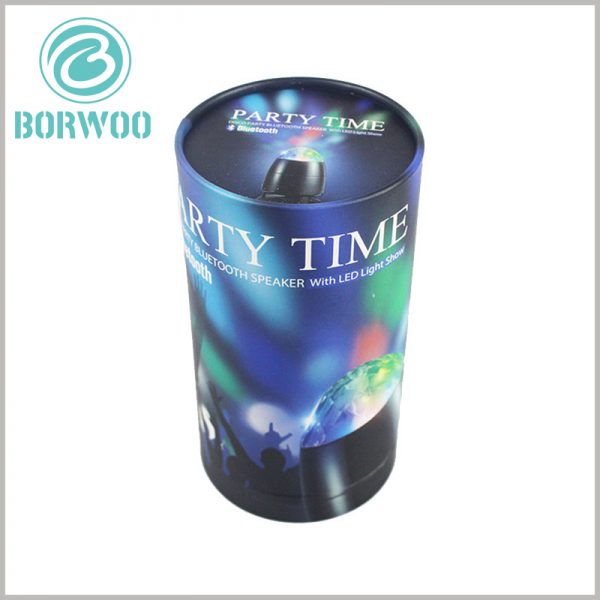 Creative cylinder packaging LED rotating light. Electronic product packaging has the characteristics of sturdiness, durability, and strong pressure resistance, which can protect the products inside the packaging.