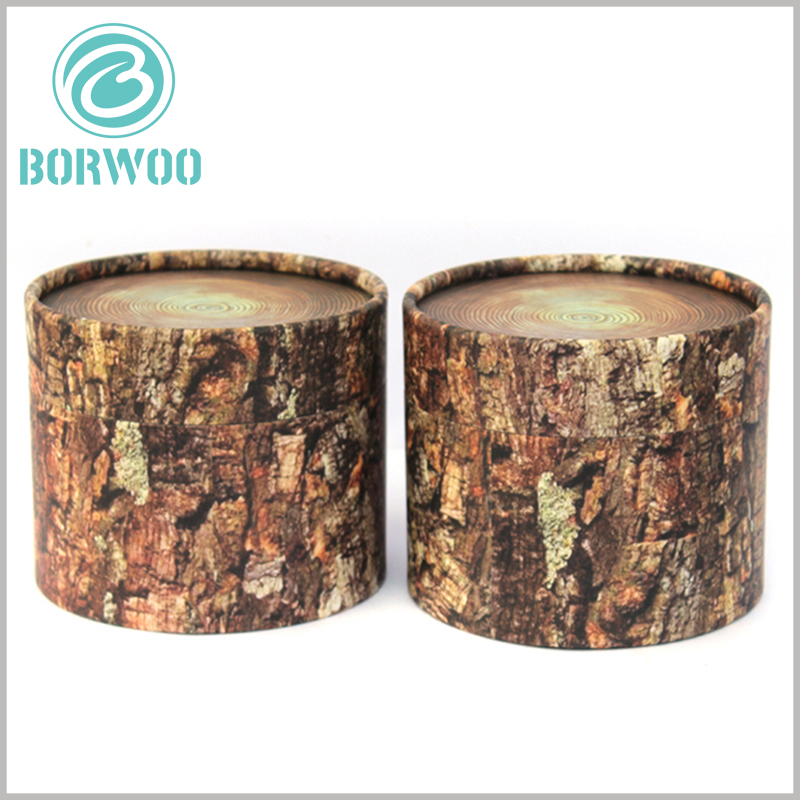 Creative imitation wood cardboard tube packaging. Customizable paper tube packaging and designing brand information on creative packaging are of great help to the spread and construction of the brand.
