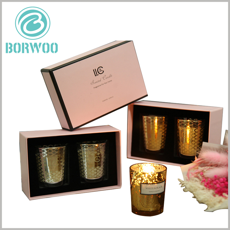 Cardboard candle jars boxes packaging. The candle packaging design can better reflect the differences of products and add more charm to brand building.