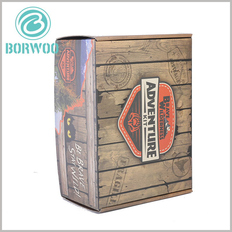 Custom Imitation wood corrugated packaging boxes. The appearance of the packaging looks like a box made of "planks", but it is actually a creative corrugated packaging.
