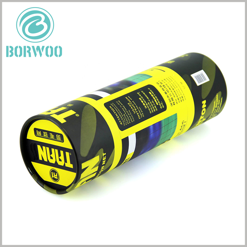 small paper tube packaging for badminton net. Sports products are packaged in paper tubes, and the printed content of the package combines product characteristics.