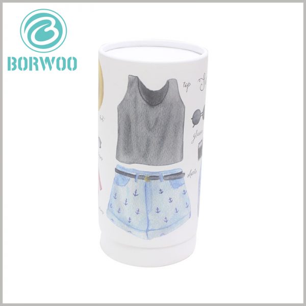 Custom paper tube for women's clothing packaging boxes. For female customers, it is more attractive to have pictures of women's clothing on the packaging design.