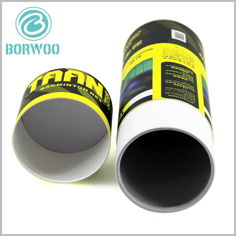 Custom paper tube for badminton net packaging. The excellent color scheme and packaging design enhance the attractiveness and publicity of sports product packaging.