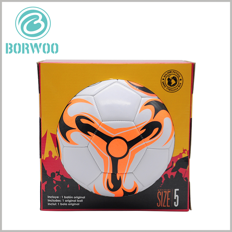 Football packaging boxes wholesale. The football packaging design combines product characteristics, which can promote sports products well and improve product attractiveness