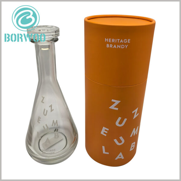 High-end wine bottle tube packaging boxes custom, can provide matching paper tube packaging size and unique printing content according to your product