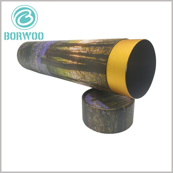 The inner surface of the paper tube is covered with gold cardboard, which can enhance the luxury of the entire packaging.