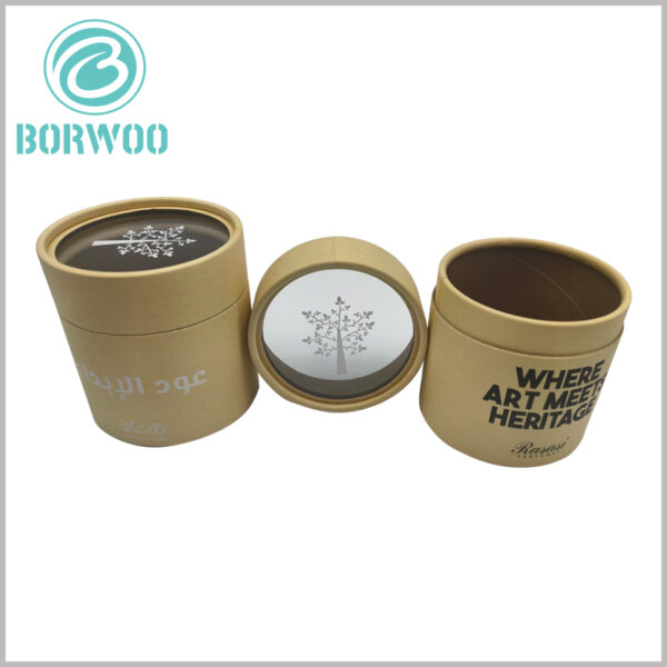 Perfume packaging tube boxes with top window, you can print unique content on PVC to promote publicity