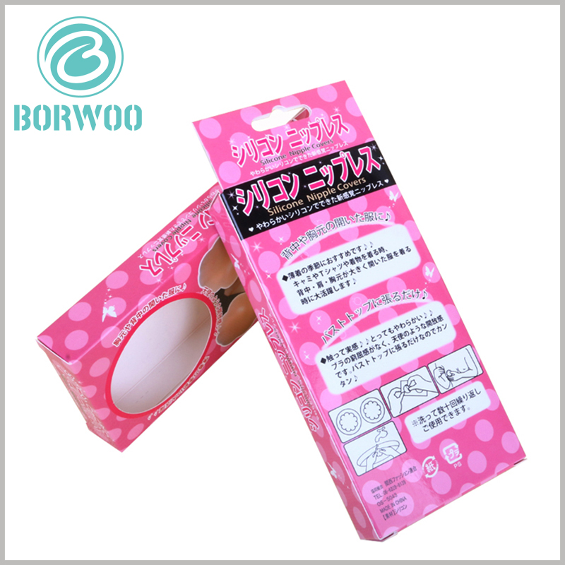 Strapless bra packaging box with hang tags. Biodegradable product packaging is entirely made of paper as the packaging material, which will not cause any harm to the environment.