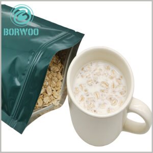 Clear Window Food Grade Oatmeal Stand Up Pouches | Retail-Ready Wholesale Packaging