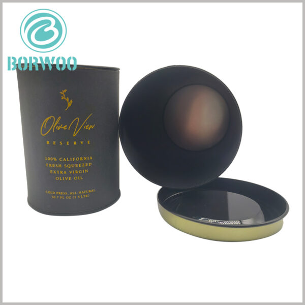 black Olive Oil Packaging tube with metal lid