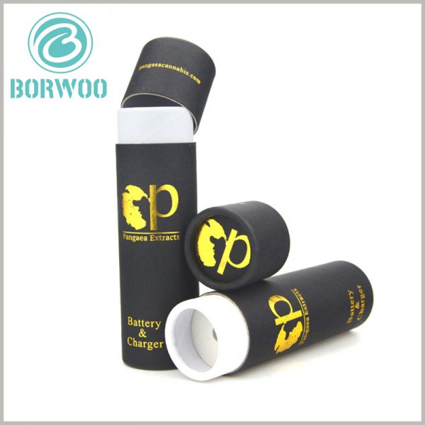 black round boxes for charger packaging. Custom tube packaging has unique information and patterns, which can help customers quickly understand the product.