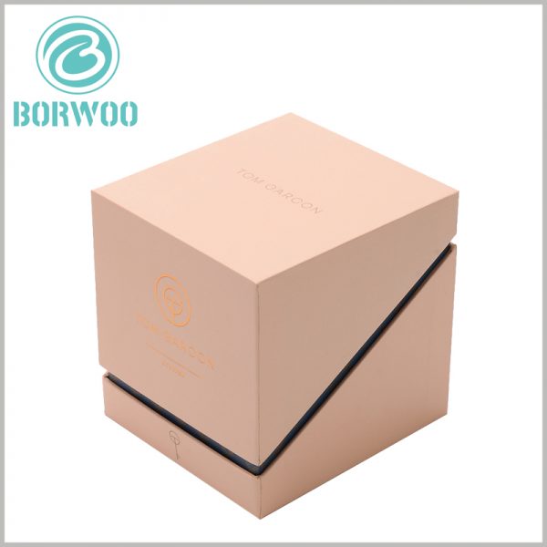 brown kraft candle boxes packaging with logo