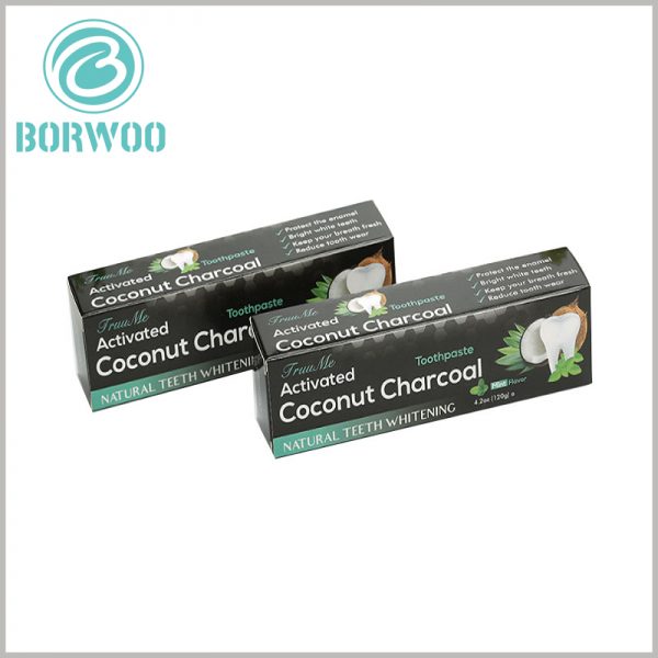 cheap printable packaging of toothpaste box. The ingredients and effects of toothpaste are the most important to customers. Product descriptions can be made through detailed text and numbers and printed on customized packaging.
