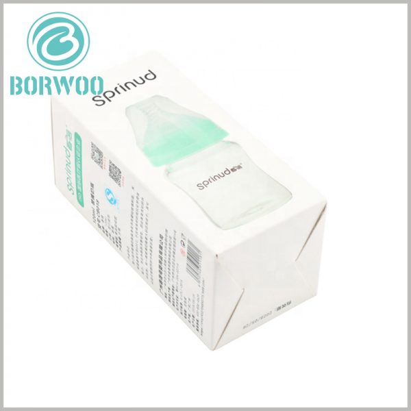 cheap printed packaging boxes for feeding bottle.The side of the white packaging boxes can be printed with detailed product descriptions to strengthen customers' trust in the product.