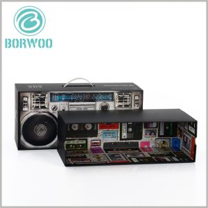 creative design packaging for electronic products. The interior of the custom boxes has a unique design, and the printed paper with creative patterns is laminated on the interior of the packaging boxes to enhance the attractiveness of the packaging.