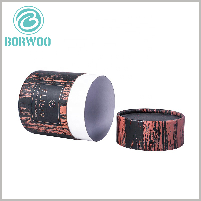 creative tube packaging boxes for candles. The customized cylinder packaging has three parts, namely the inner tube, the outer tube and the paper cover.