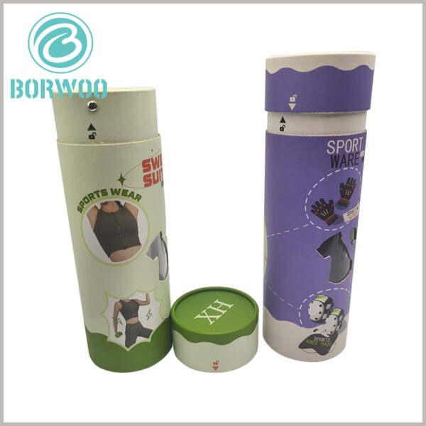 Custom Paper tube packaging with lock and window. Customers can quickly know the type of product inside through the printed content on the surface of the paper tube packaging.