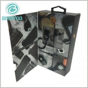 custom black packaging with window for 5 in 1 chimera cable. At the sealing part of the package, a pvc window is designed to allow the product to be fully displayed when the package is sealed.