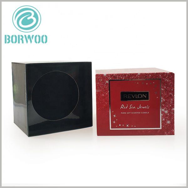 custom cardboard candle boxes packaging. 1200gsm gray board paper is one of the main raw materials for square boxes, which gives the packaging a high degree of firmness and resistance to pressure, and can protect the glass of scented candles.