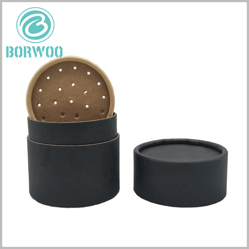custom cardboard tube for seasoning packaging. The black cardboard tube packaging can print unique content, and the packaging design reflects the characteristics of the product.