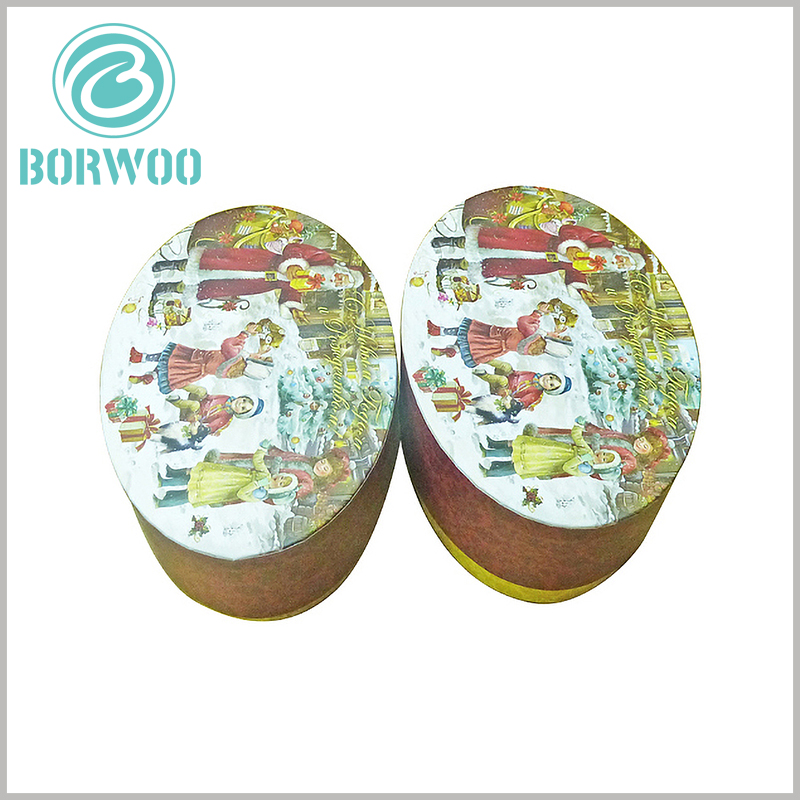 custom christmas gift boxes wholesale.The edge of the lid of the oval packaging is flat without curling. We provide a variety of packaging improvement solutions to help your product packaging be more perfect.