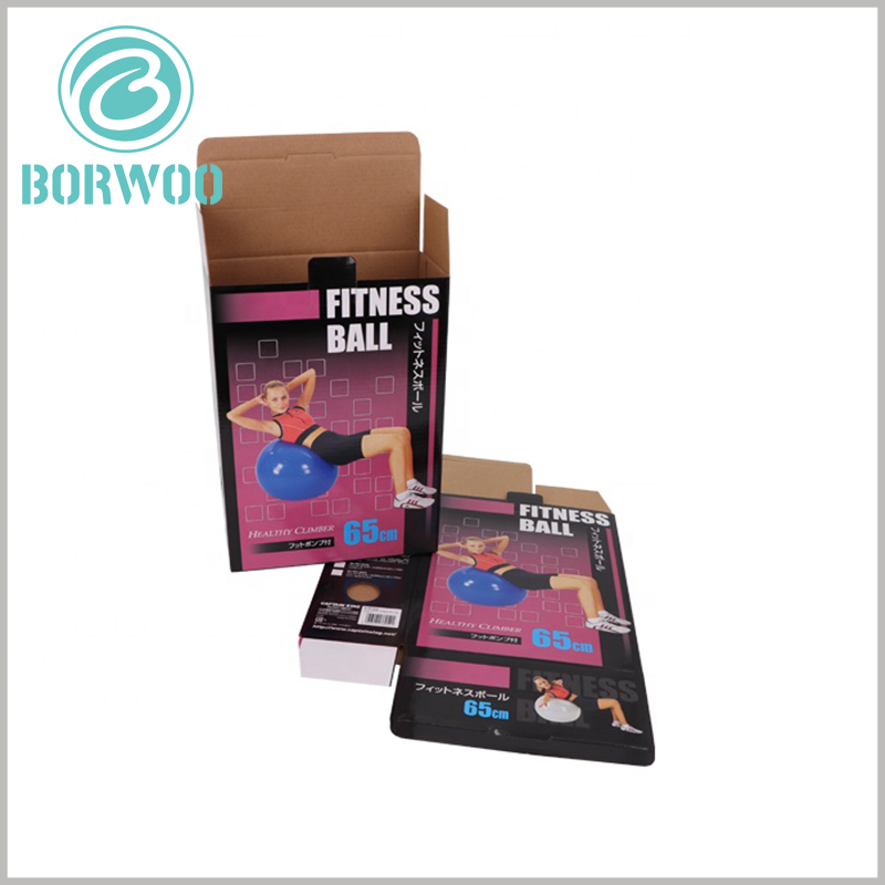 custom foldable packaging for fitness ball.The foldable packaging can be fully folded when not in use, which will minimize the packaging space.