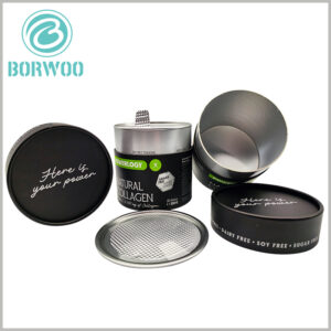 custom food powder packaging tube with logo and Easy-tear aluminum foil lid.Tailored sizing to perfectly match your product's specific capacity requirements