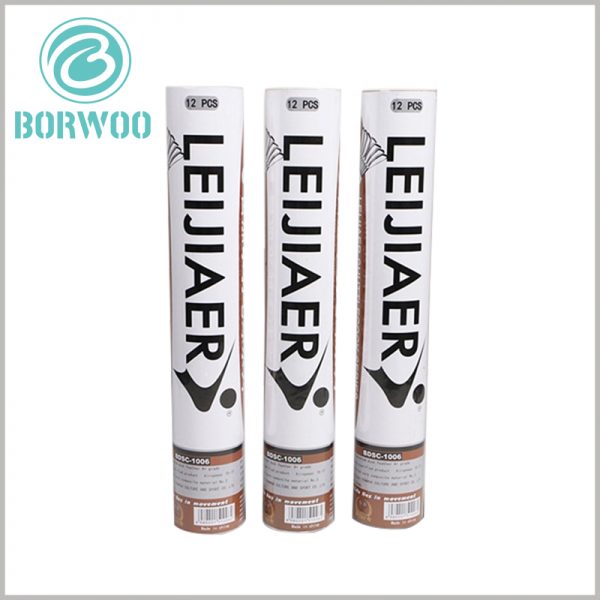 custom cardboard tube packaging for badminton. Printable paper tube packaging has brand value and provides more value for product marketing.