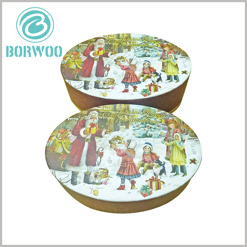 custom oval packaging for christmas gift boxes. The raw material characteristics of gift boxes increase the thickness and hardness of the packaging, which can increase the durability of the packaging