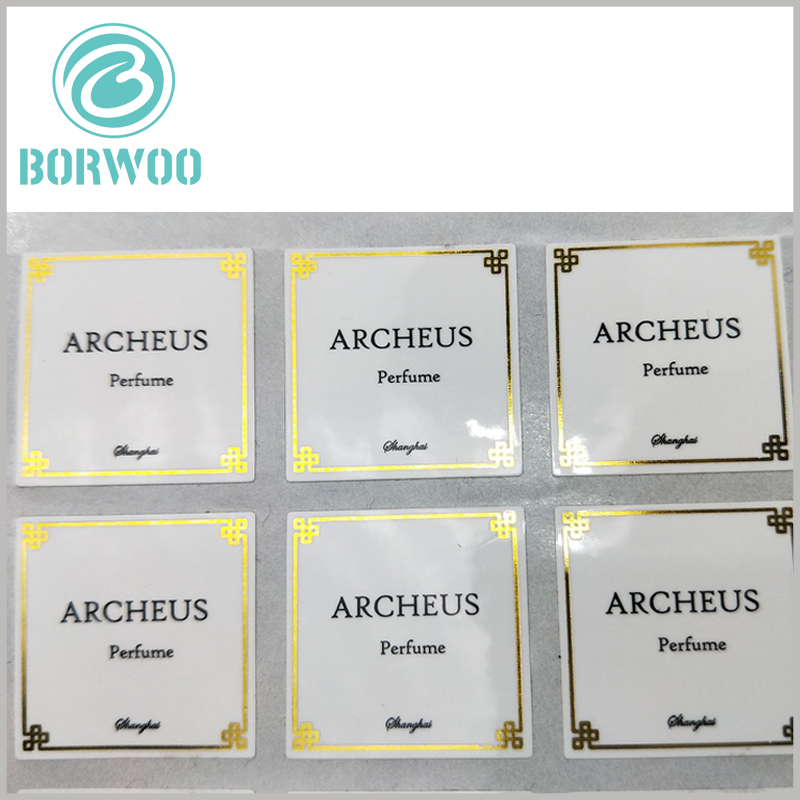 custom printed paper labels for perfume.Customized square paper labels use customized content to promote specific information.