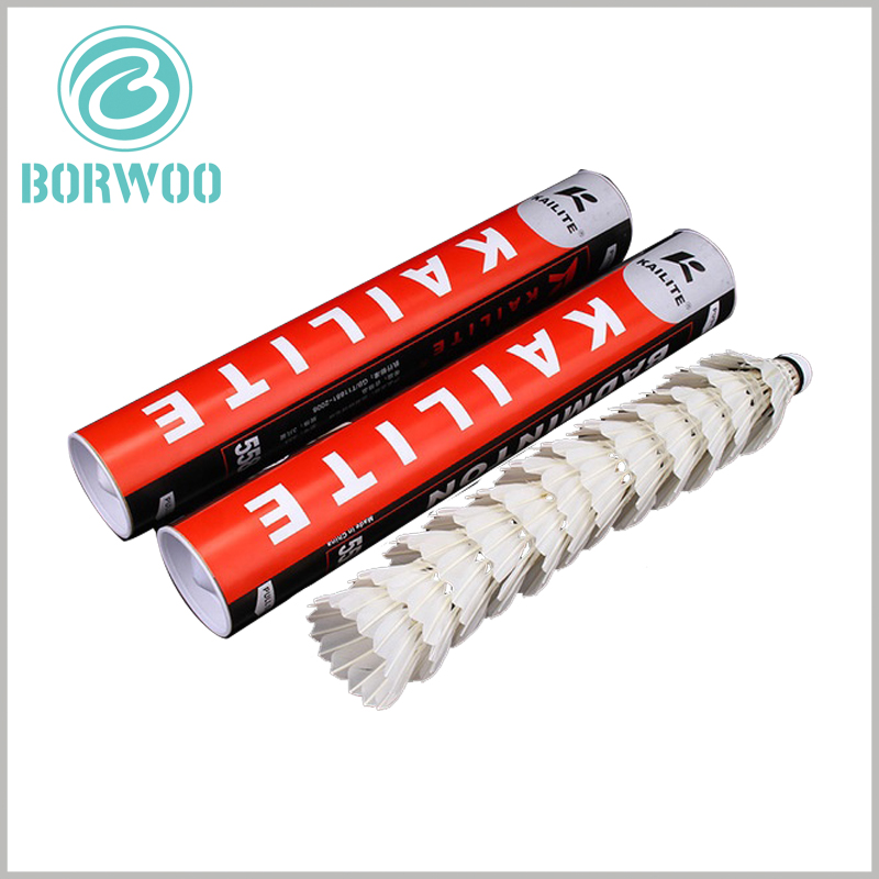 custom tube packaging for badminton. The customized cardboard tube packaging can customize the printing content, which will play a promotional role for specific badminton brands.